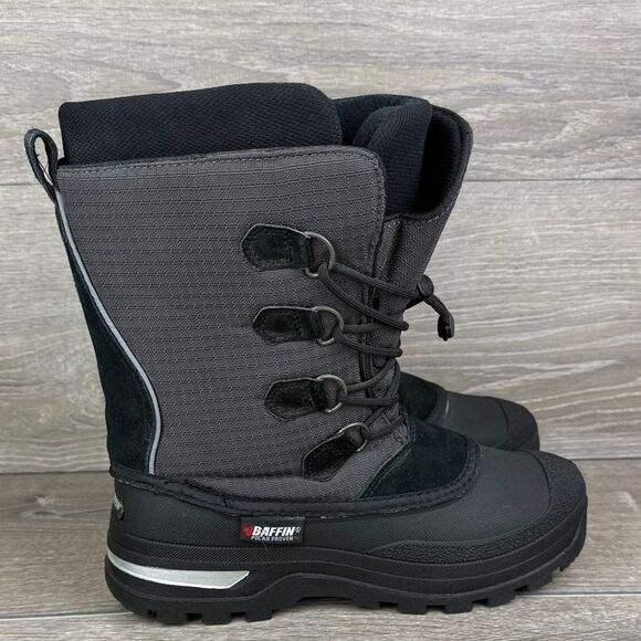 Baffin Polar Proven Big Boy Sz 7 Canadian Jr Black Gray Warm Waterproof Boots - Picture 1 of 11